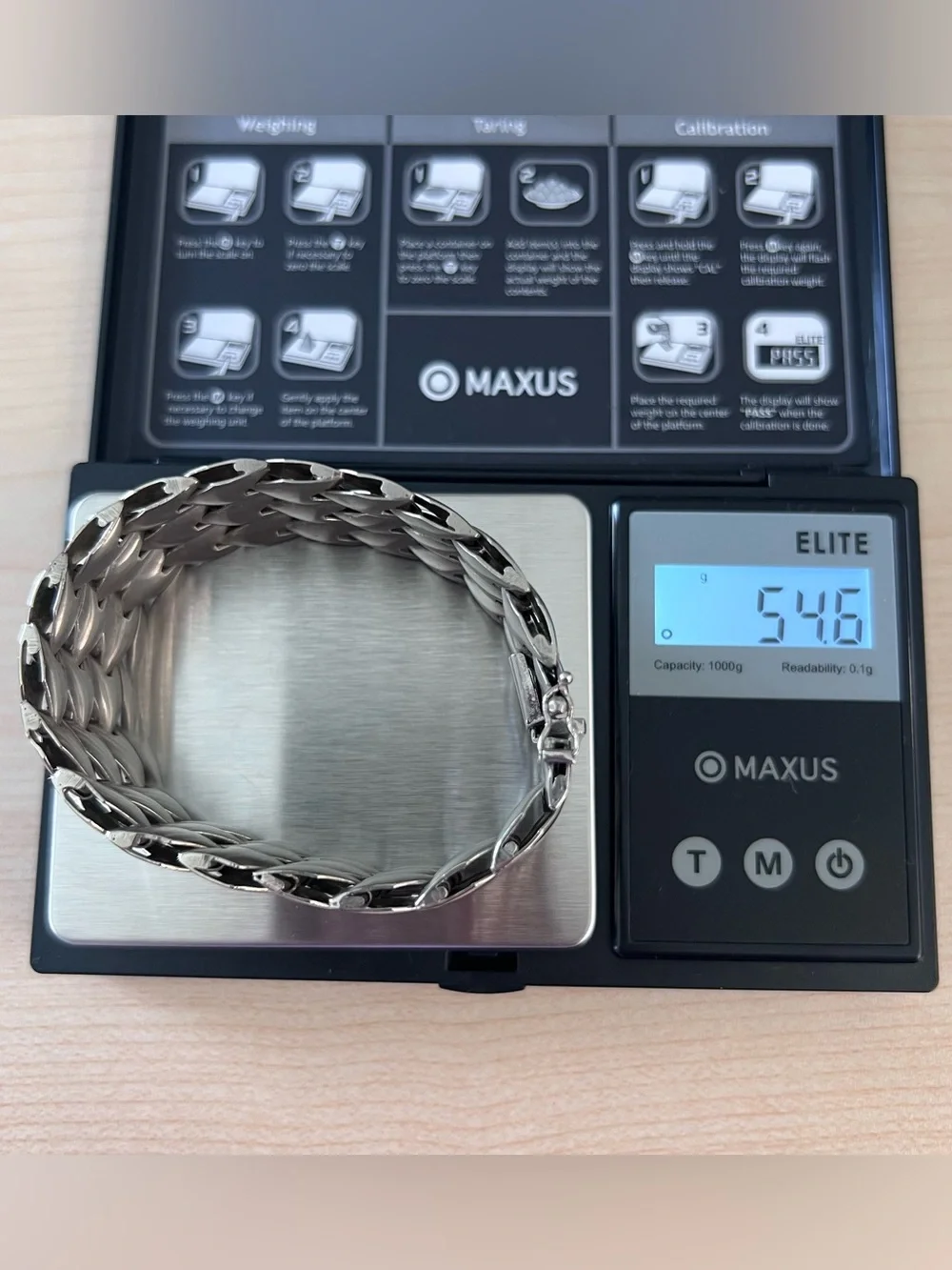 Sterling Silver Modernist Italian Wide Flex Link Bracelet - Picture 8 of 12